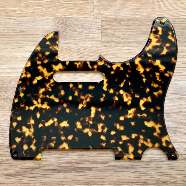 T-style Guitar Pickguard T-neck PU - Orange/Brown flake Solid Italian Tortoise [#N1A034P]